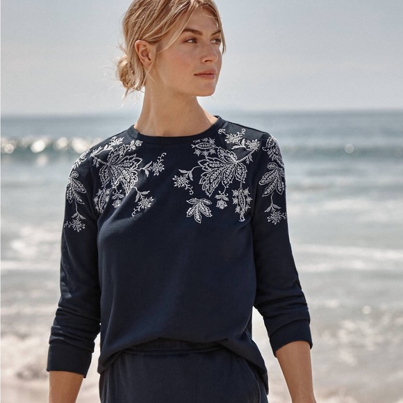 J. Jill Tops - J. Jill Women’s 
Plush Terry Embroidered Sweatshirt